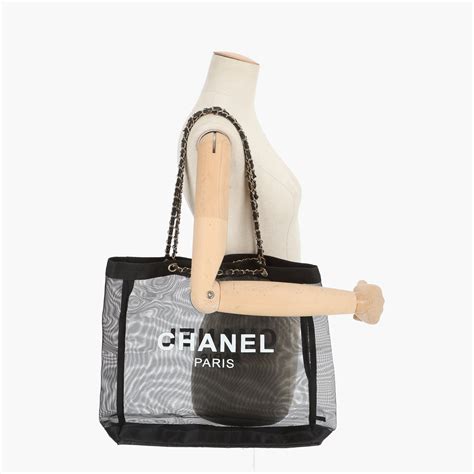 chanel bag transparent|Chanel mesh tote bag.